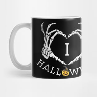 Skeleton Hands Love Heart Sign Bones Costume Funny Halloween Mug